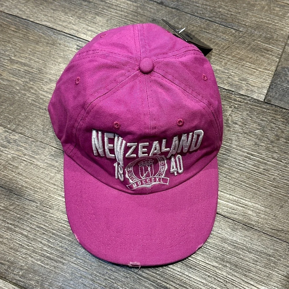 NWT New Zealand Pink Fuchsia Baseball Cap 100% Cotton Halifax Kiwi Silver
